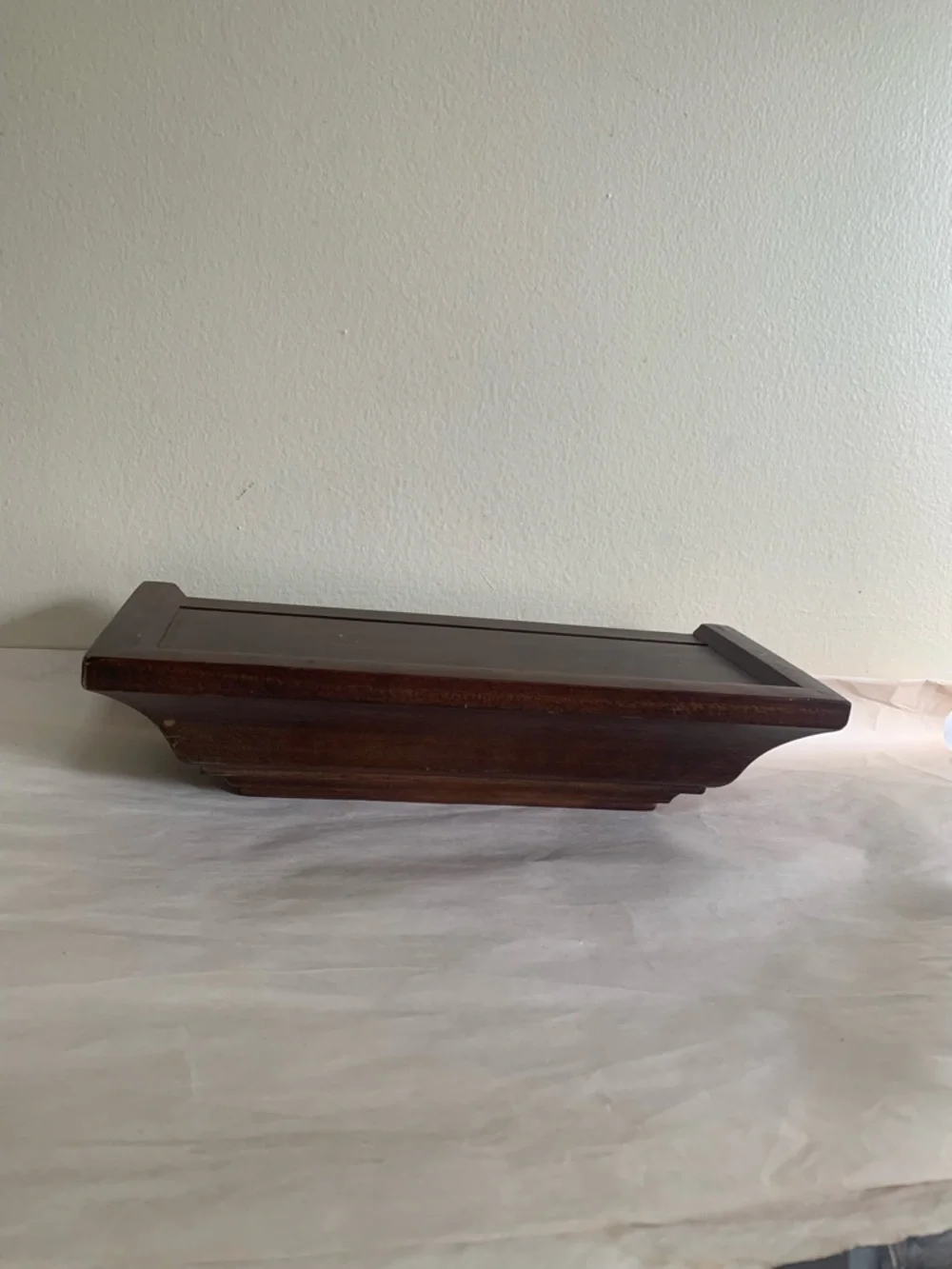 Traditional Floating Shelf Ledge Wood Brown Crown Molding Primitive Display 12”